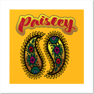 Paisley Yellow Posters and Art